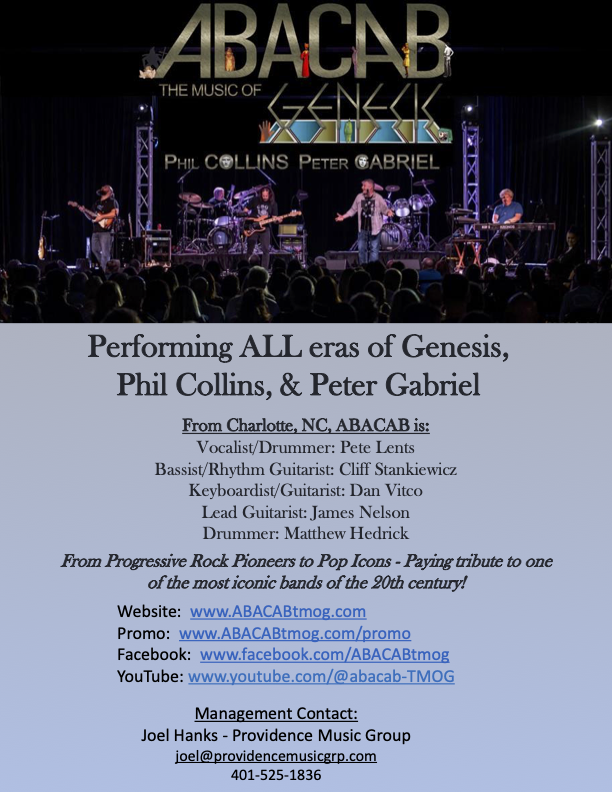 Abacab - The Music Of Genesis - Bio 2024